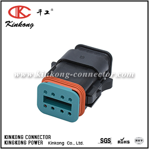 AT06-08SB-SR01 8 POSITION PANEL MOUNT RECEPTACLE WITH ENDCAP, PIN, WITH GASKET. KEY POSITION B