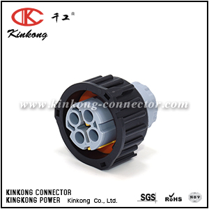 2-1813099-1 CKK3042D-2.5-21 Housing for Female Terminals, Wire-to-Wire, 4 Position, Sealable, Gray